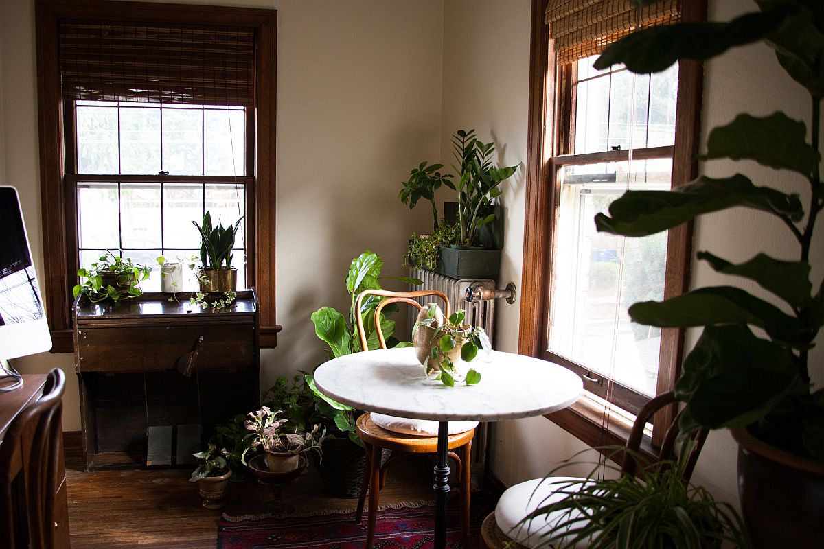 Vintage-eclectic-dining-room-is-all-about-green-goodness-50118